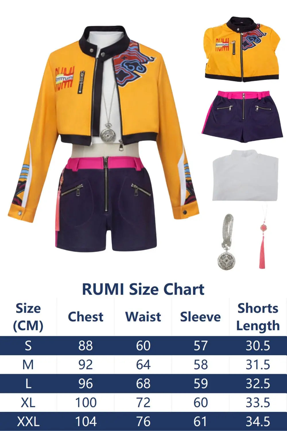 Costume jaune de K-Pop Mira Rumi Zoey Demon Hunters