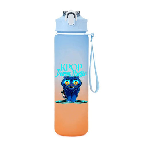 Kpop Demon Hunter Water Bottle with Straw 750ml Kids Summer Anime Cup