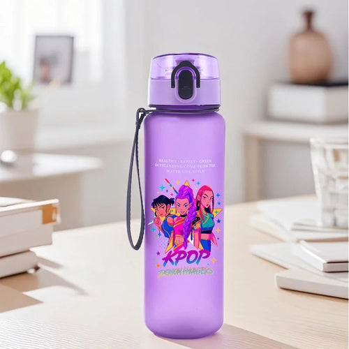 650ML KPop Demon Hunters Water Cup Trend Simple Frosted Sports Water
